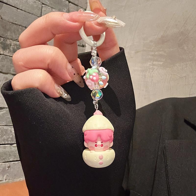 BEAN Kawaii Strawberry Beanded Mobile Phone Pendant Cute Fun DIY Pendant Keychain Decoration Accessories Good Friend Christmas Gift 7