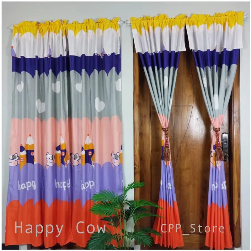 GORDEN Serut Rumbai Ukuran 100cm x 200cm untuk Pintu dan Jendela Kain Curtain 3