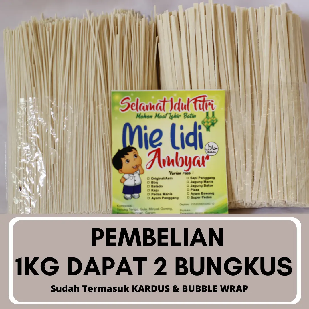 Mie Gepeng Mentah 1kg / Mie Lidi Mentah