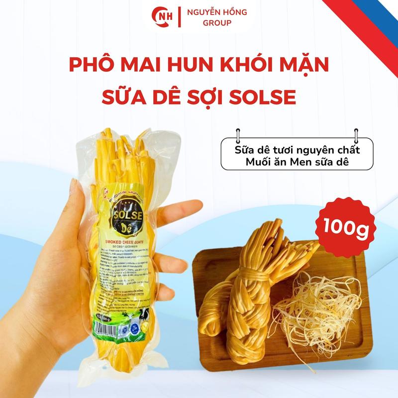 Phô mai hun khói mặn sữa dê sợi SOLSE 100g phomai ăn vặt xé sợi cheeze