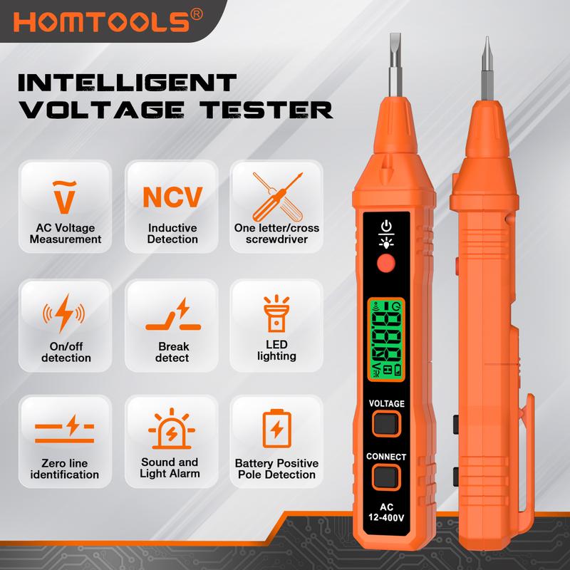  Máy Dò Điện Áp AC Bút Thông Minh HOMTOOLS HM66 HABOTEST HT91A NCV Máy Kiểm Tra Điện Áp 12 ~ 400V Cho Dây Trực Tiếp   Không Dây Có Đèn Pin Màn Hình LCD  Thanh Toán Khi Nhận Hàng  