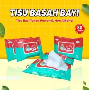ANP88 - Tisu Basah Bayi 80 Lembar Non Alkohol & Tanpa Pewangi Ultra Lembut Aman untuk Kulit Sensitif Bayi Usia 0-24 Bulan