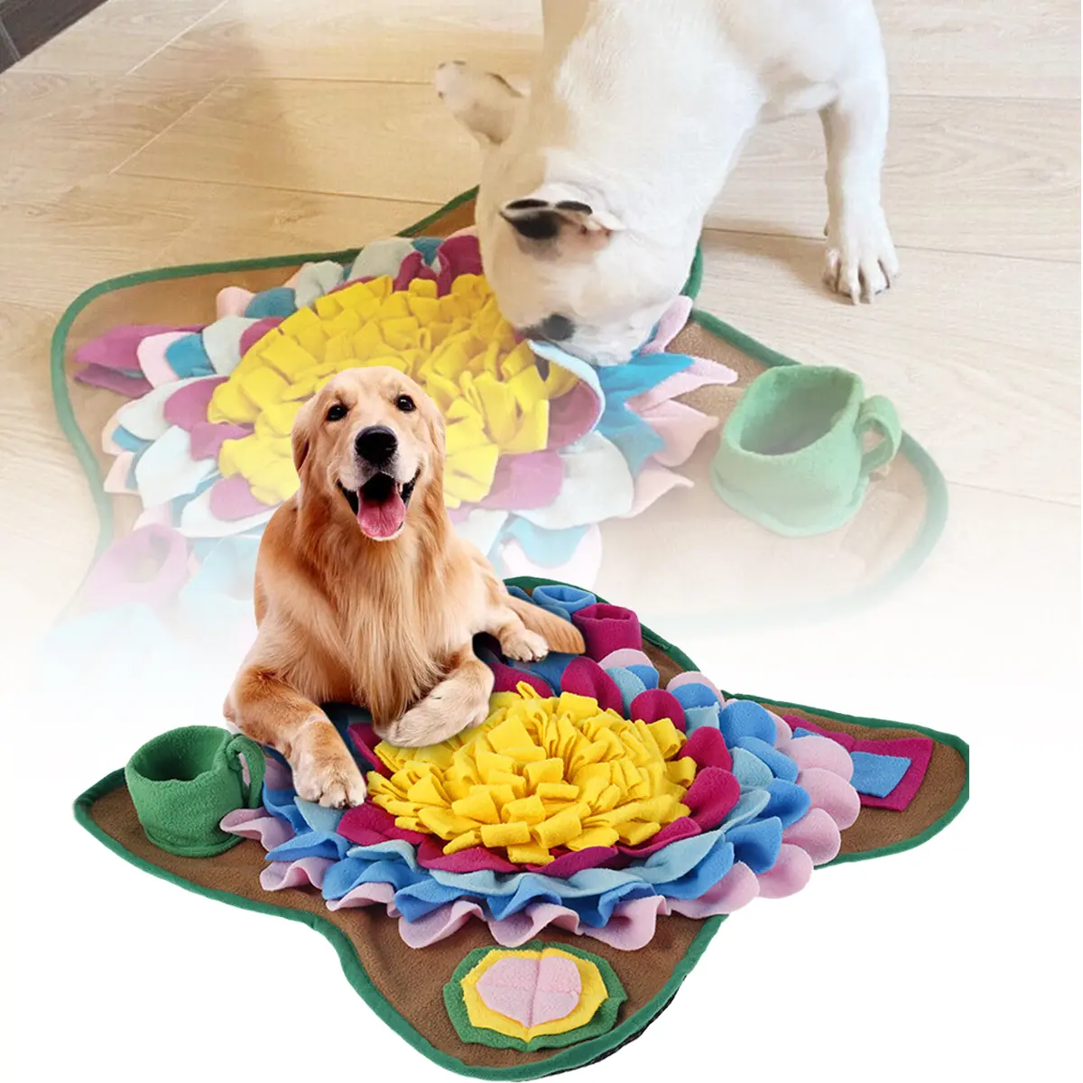 Pet Snuffle Feeding Mat Pet Sniffing Pad Pet Dog Snuffle Mat Dog Training Pad for Cats Dogs Portable Travel Use for Slow Eating & Smell Training Carpet Washable
