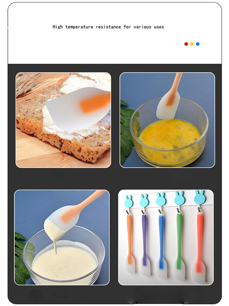 Product Introduction of Silicone Spatula Cream Butter Cooking Baking Spatula Heat Resistant Utensils Scrape Decorator Translucent Kitchen Baking Tools Scraper 67