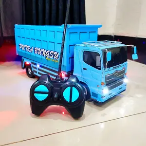 Truk RC Mainan_Miniatur Truk Dump Remot Control Mainan Anak Warna biru Remote