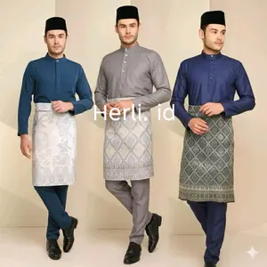 baju teluk belanga baju cekak musang baju adat melayu baju muslim Koko Pria Dewasa ( TIDAK TERMASUK SARUNG SONGKET )
