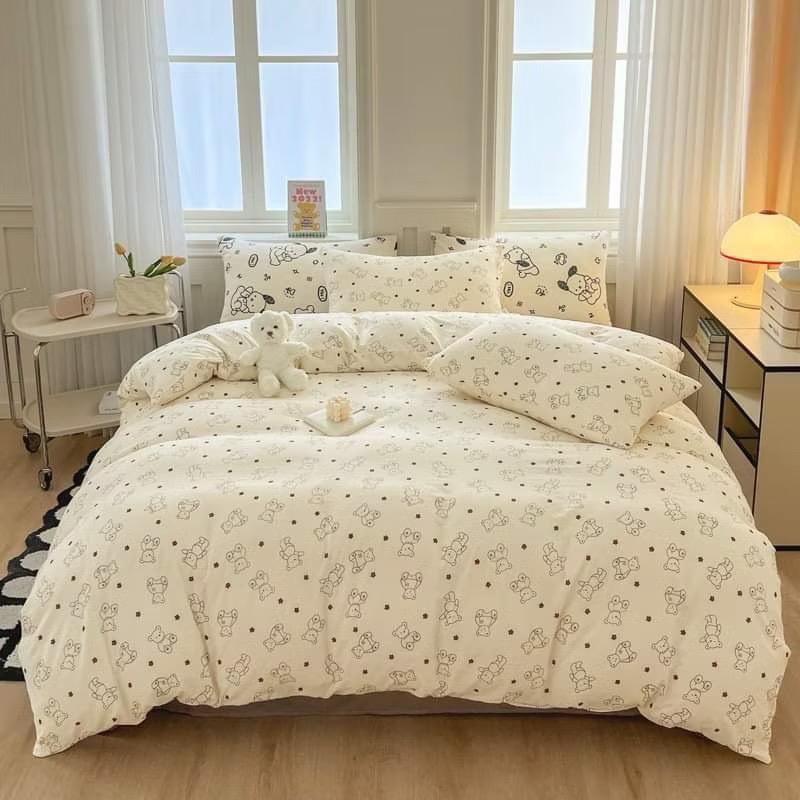 Sét 5 món ( chăn phao sẵn ruột + ga bọc nệm + 2 vỏ gối nằm + 1 vỏ gối ôm ) 0