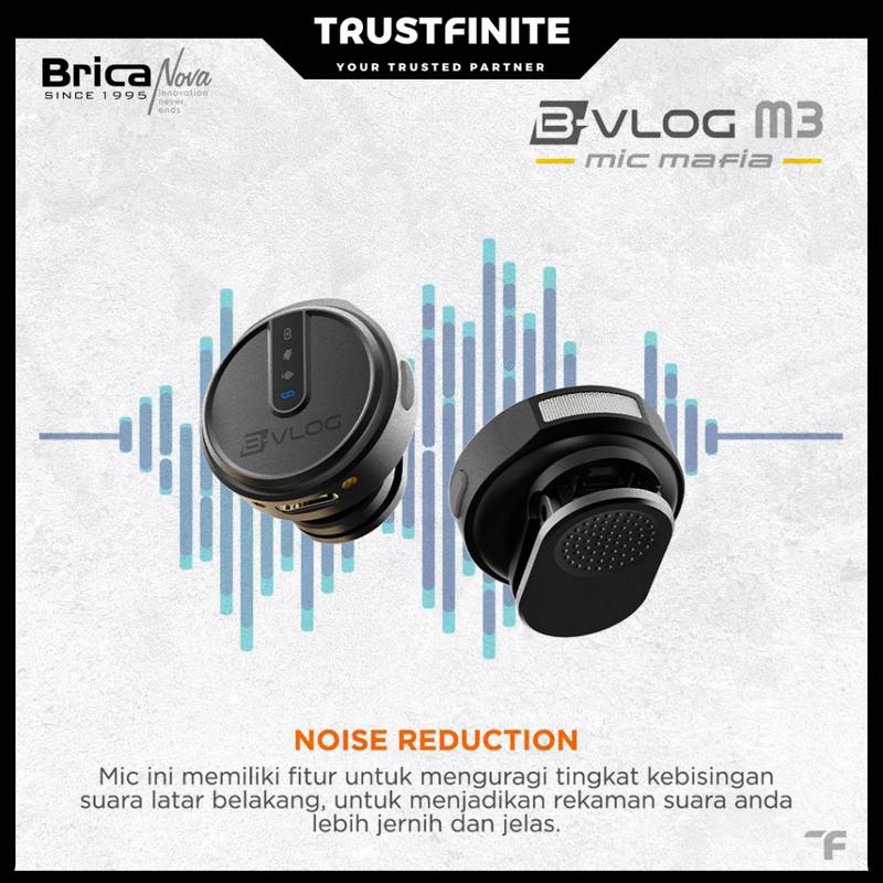 Brica B-VLOG M3 Dual Magnetic Clip Wireless Microphone - Clip On Mic Vlog - With Charging Case - BVL 4