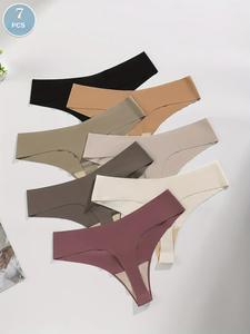 Set de 12 piezas de tangas triangulares sin costuras, multicolor, deportivos, de segunda piel, sexis y cómodos