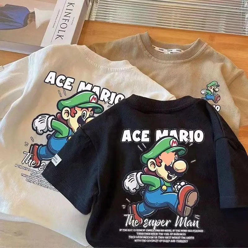 Baju Kaos Anak Gambar ACE MARIO Atasan Anak Laki laki dan Perempuan Bahan Katun Premium Kaos Uniseks Anak 1