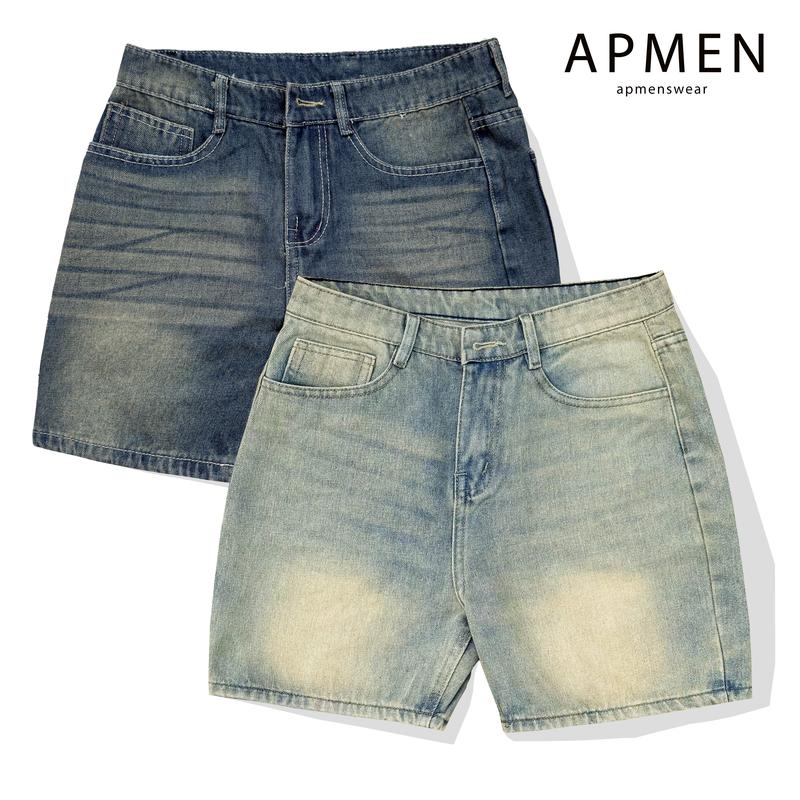  Quần Short Jean Nam Trên Gối Was Rách Nhẹ QSJN240 Chất Liệu Denim 