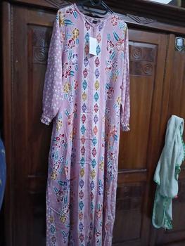 Product Review of gamis encim pita  LD 110-120 | busui friendly | gamis batik cap colet premium rayon candi mekar Muslim Dress Wanita from A**a 0
