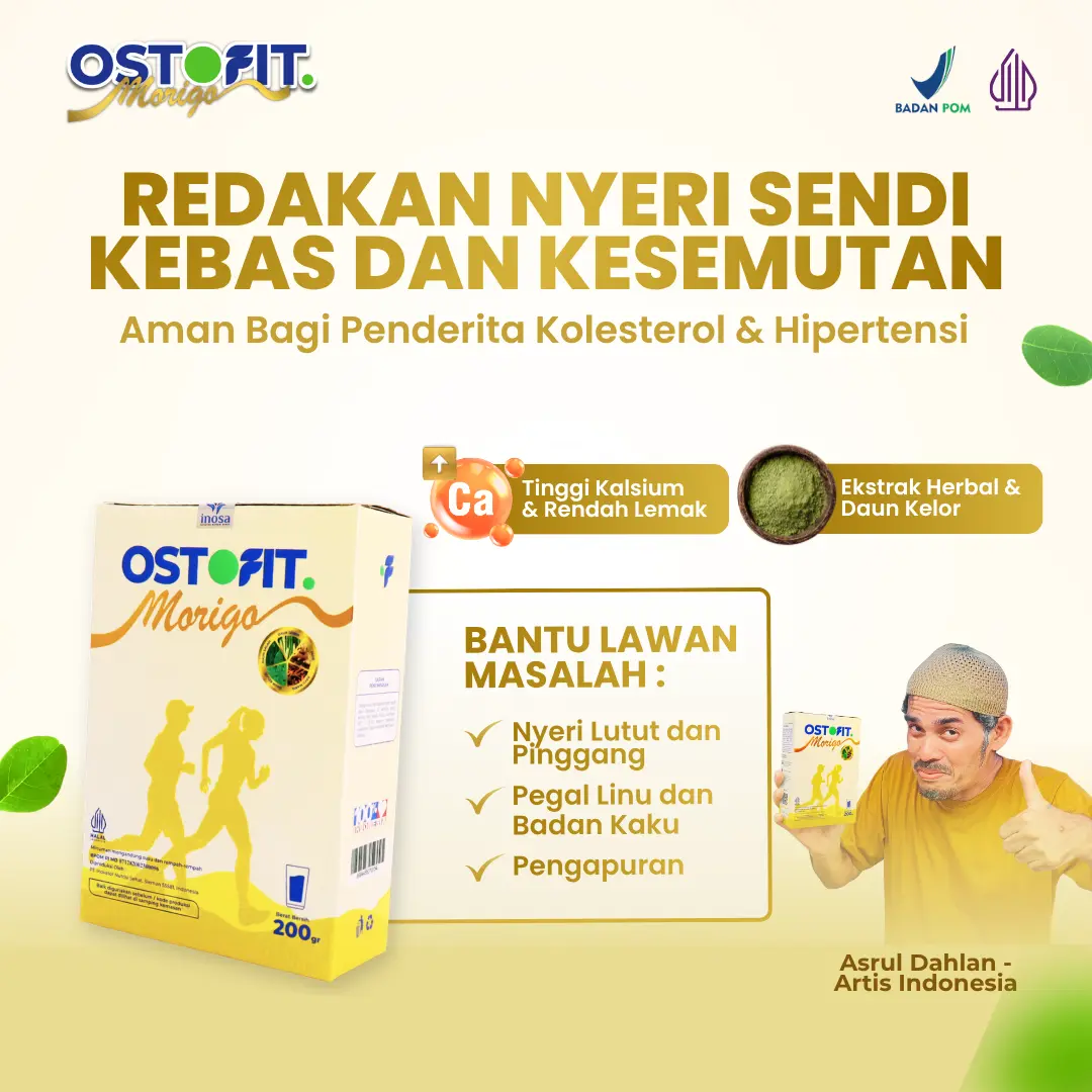 Ostofit MORIGO Promo Payday Sale! Paket 1-3 Box | Susu Rendah Lemak Ekstrak Herbal & Daun Kelor Bantu Redakan Kebas Kesemutan Aman Untuk Koles Hiper | 200gr Halal BPOM