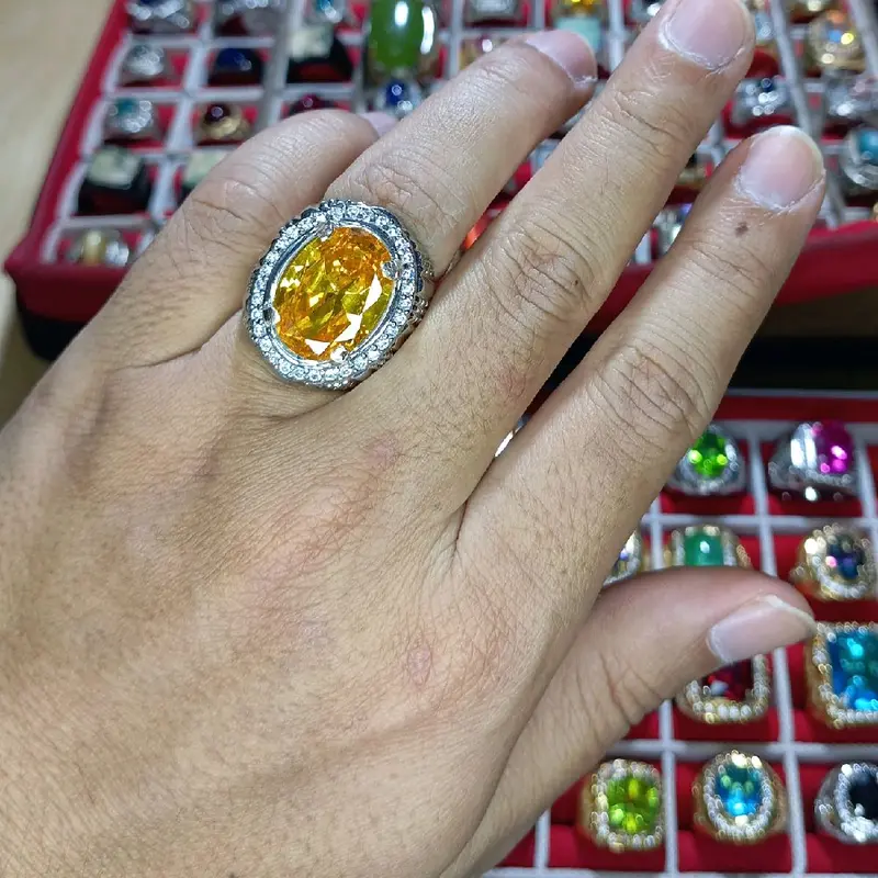 CINCIN PERAK PERMATA YELLOW CITRINE MEWAH DAN ELEGANT 4