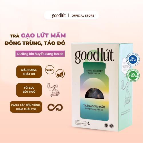  Trà gạo lứt mầm đông trùng hạ thảo táo đỏ Good Lứt  450gram – Dưỡng da hỗ trợ ngủ ngon thanh lọc cơ thể từ nguyên liệu tự nhiên 