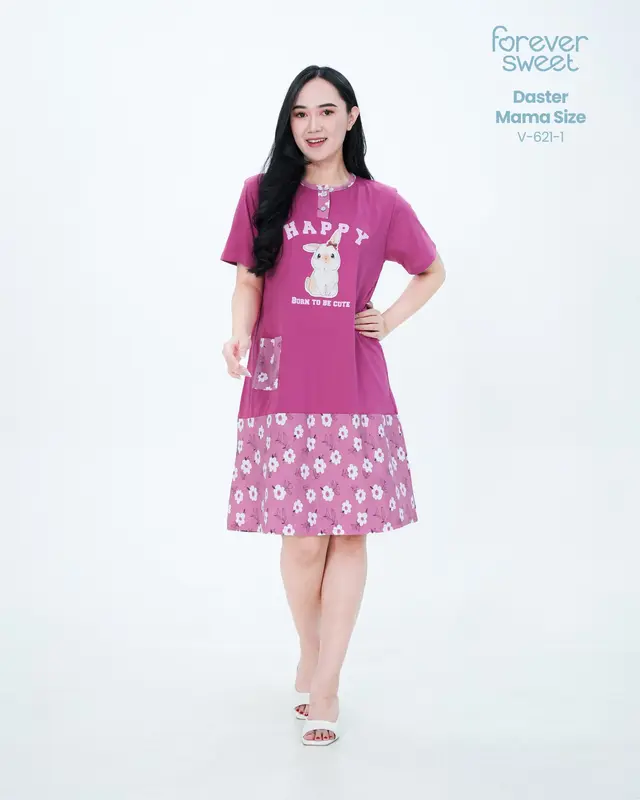 FOREVER SWEET Daster Mama Size XL Ld110 Premium Busui Kancing Kantong Motif 3