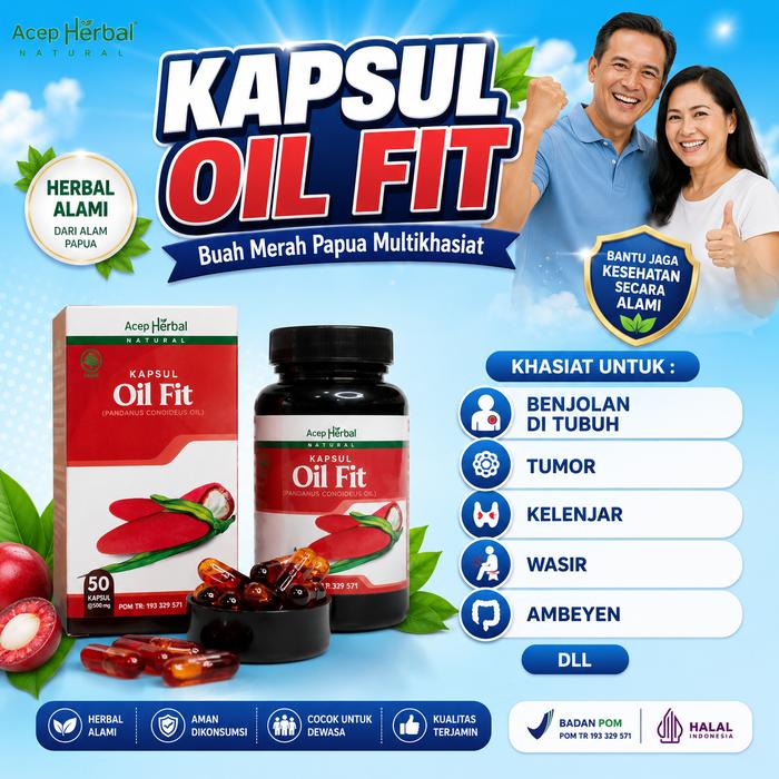 Gambar Kapsul Oil Fit Buah Merah Papua Isi 50 Kapsul Untuk Benjolan Di Tubuh, Wasir Dan Ambeyen dari Agis Herbal Shop Kota Administrasi Jakarta Barat Tokopedia