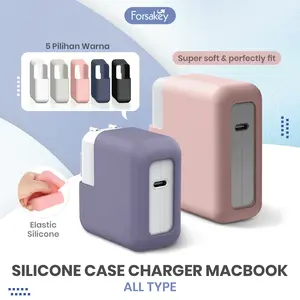 Silicone Case Power Adaptor 29 30 35 60 61 65 67 70 96 140 Watt Charger Cover For Magnetic Cas Type C Pelindung Case Pengisi Daya Sarung Protector MacBook Pro / Air 13 14 15 16 M1 M2 M3 M4
