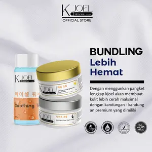 KJOEL SKINCARE - Paket Bundling Day Cream + Moist & Glow Night Cream + Toner wajah