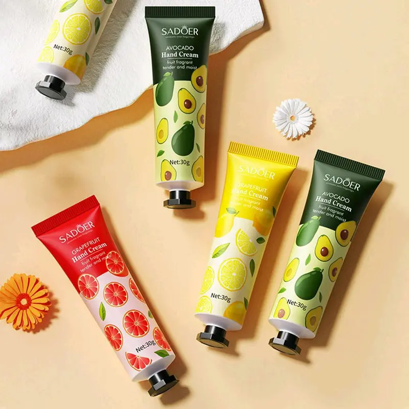 (5pcs) SADOER Hand Cream Fruit 30g Lotion Muisturizing - Krim Tangan Anti Keriput dan Melembabkan kulit Kering Perawatan Berminyak 3