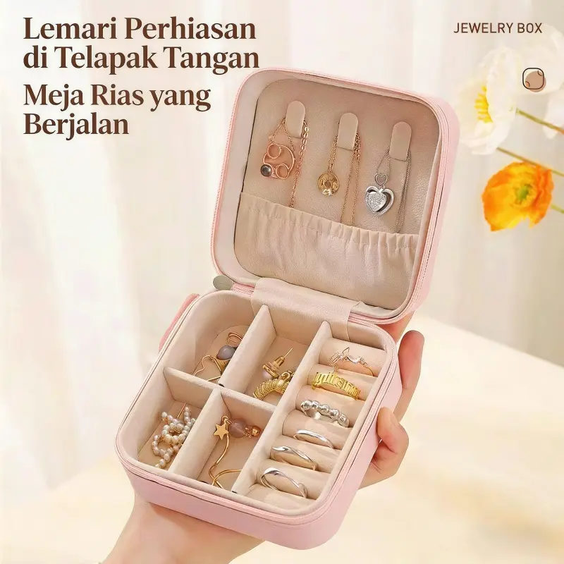 【Sam's Market】 Kotak Penyimpanan Perhiasan Portable dengan Desain Minimalis untuk Anting Cincin Box Kalung Gelang Fungsi Optimal dan Praktis 【Sam's Market】 Kotak Penyimpanan Perhiasan Portable dengan Desain Minimalis untuk Anting Cincin Box Kalung Gelang Fungsi Optimal dan Praktis