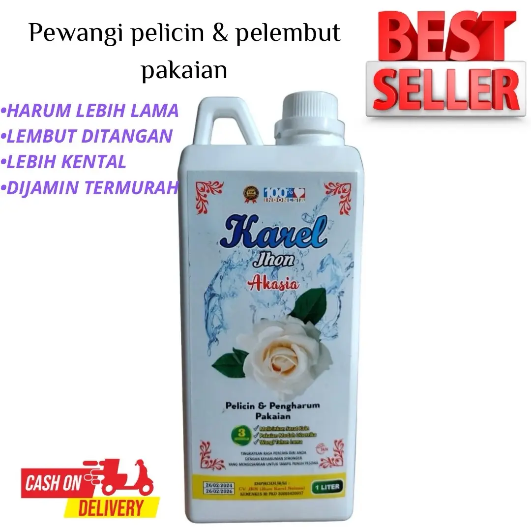 Setrika Laundry Pewangi Best Seller 1000ml Akasia Pelicin Pelembut Pakaian Kisprayy