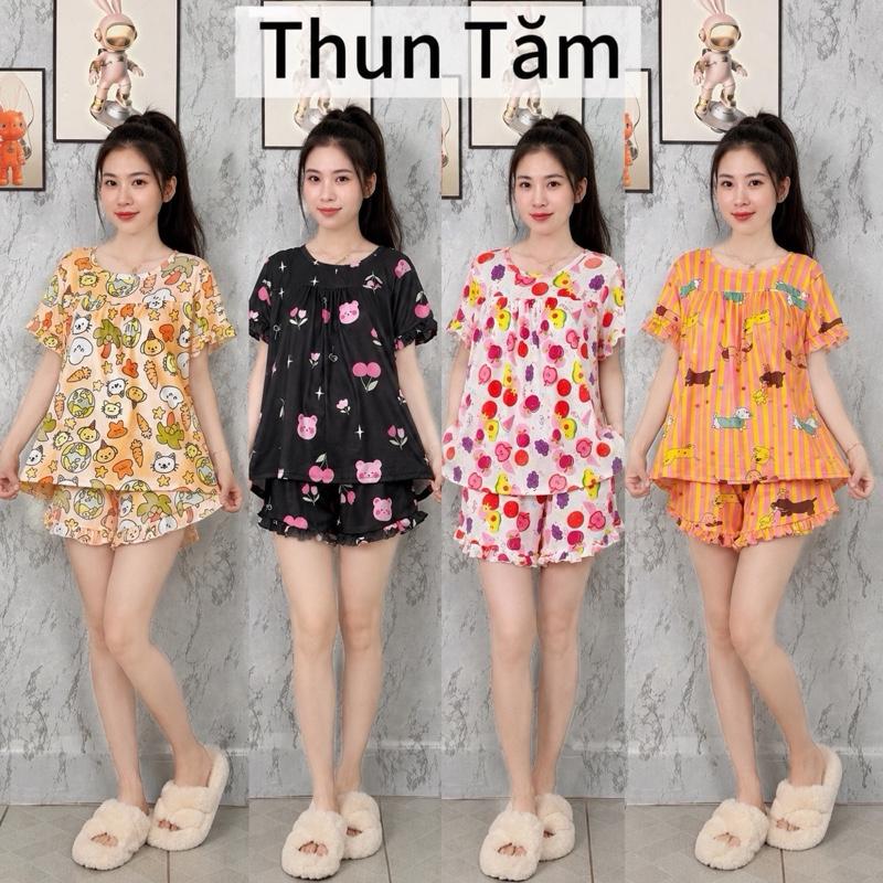 BỘ ĐÙI FORM RỘNG THUN TĂM TAY BÈO QUẦN ĐÙI ÁO DÁNG BABYDOOL IN HOA TIẾT CÓ 2 SIZE 40KG -70KG MỀM MÁT MỎNG NHẸ THOÁNG MÁT