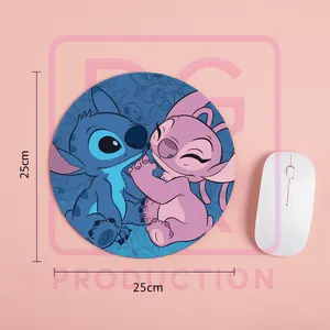 Mousepad Bulat | Alas | Komputer | PC | Laptop | Lilo Stitch