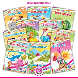 Buku Mewarnai Anak Ukuran Besar Dengan Contoh Warna (BOS)