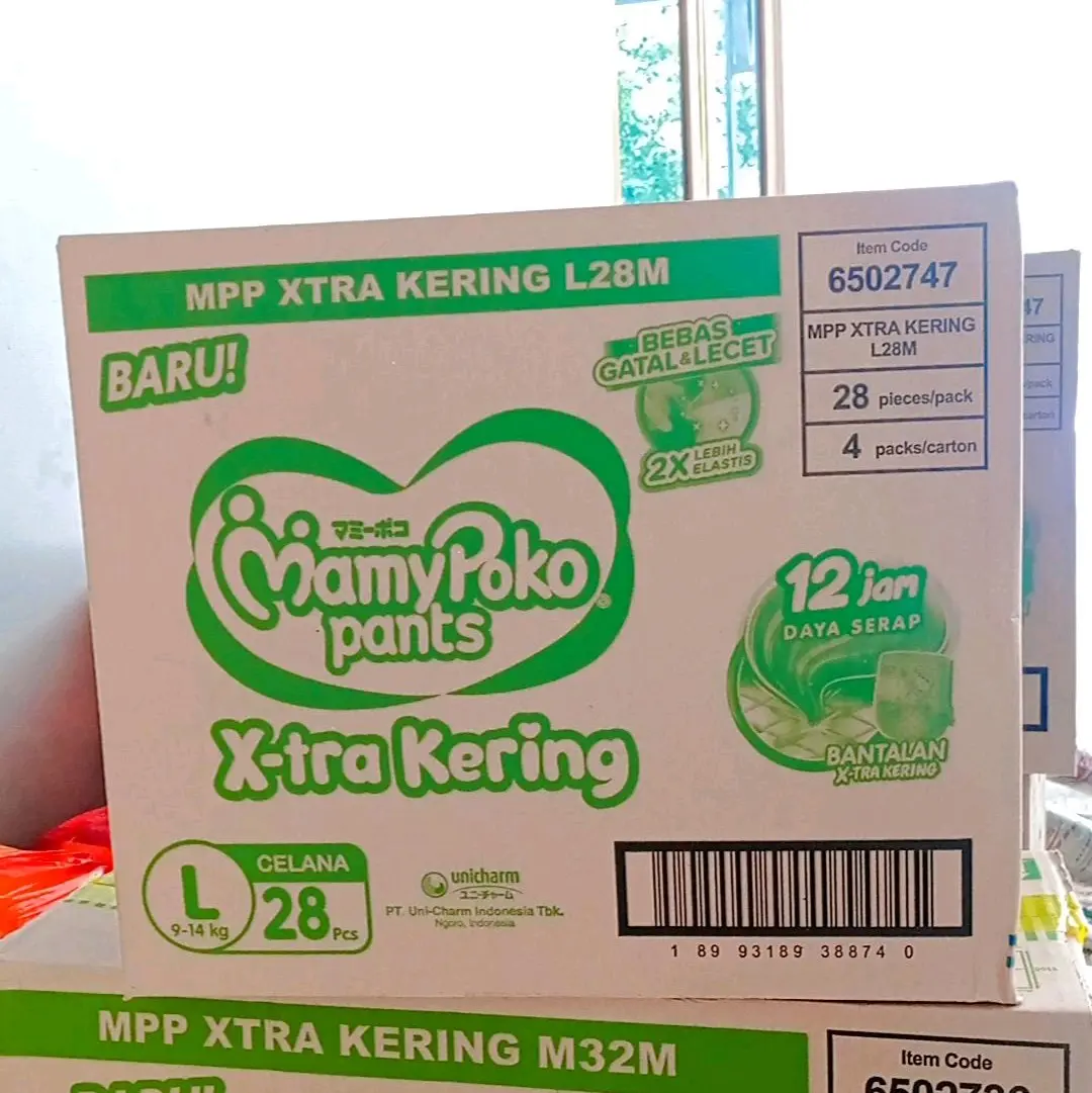 Mamypoko extra kering Pempes Popok Bayi NB-S44/S38/M32/L28/XL26 1 dus isi 4 bal Terlaris Besseller Exp 3 Tahun (ORDER 1 DUS SAJA)