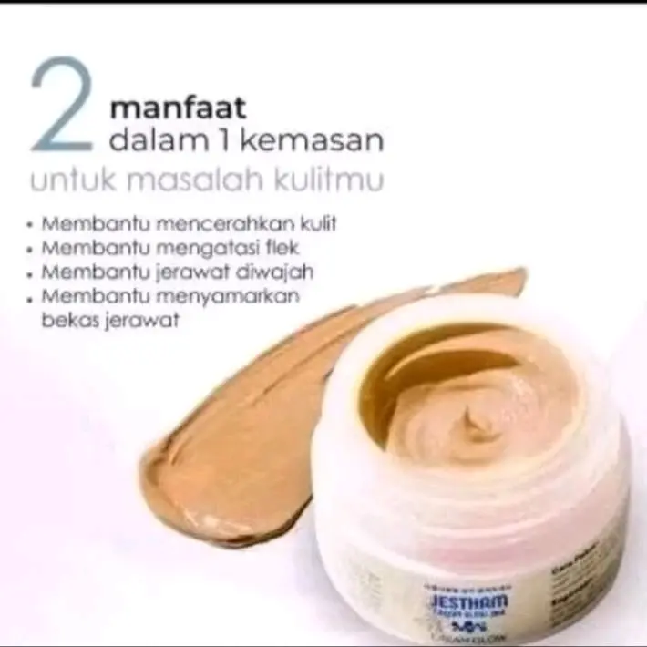 JESTHAM CREAM GLOW || PAKET BUNDLE 2in1 Lebih Hemat || CREAM GLOWING 2IN1 Perawatan Wajah Pelembab Pencerah Moisturizer Mencerahkan Facial Hitam 3