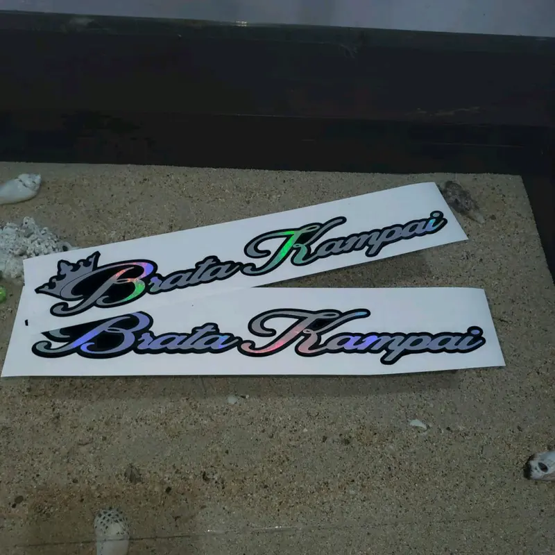 cutting sticker beground hitam custom nama mahkota hologram 4