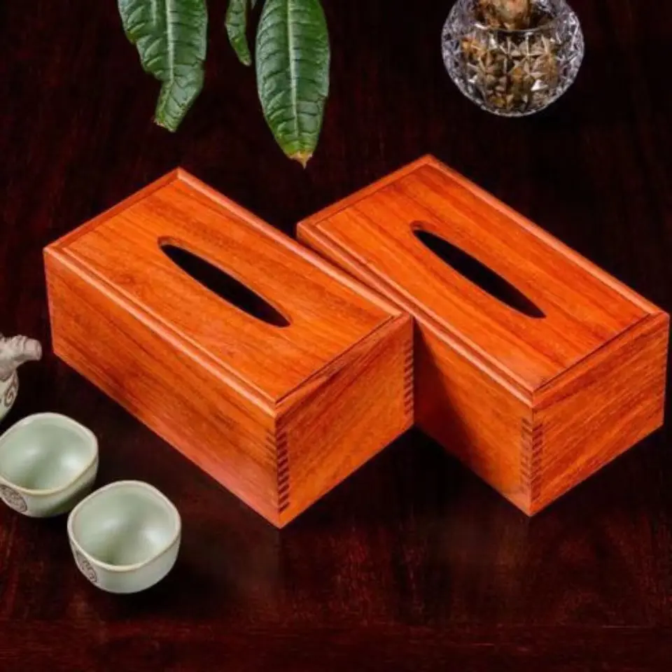 Handmade mahogany home storage box Tissue box