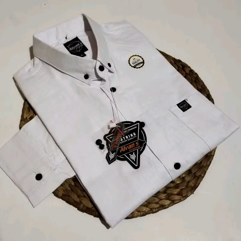 kemeja pria polos panjang kain sigaret merk alvan's Distro Baju Nyaman