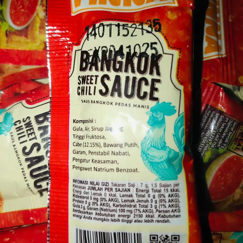 (50pcs) Finna Saos Bangkok 9gr - Kemasan Pouch Ayam Jagung Manis, Pedas, Sweet, Bahan Garlic - Brown Lada - Msg sao s sambal 2