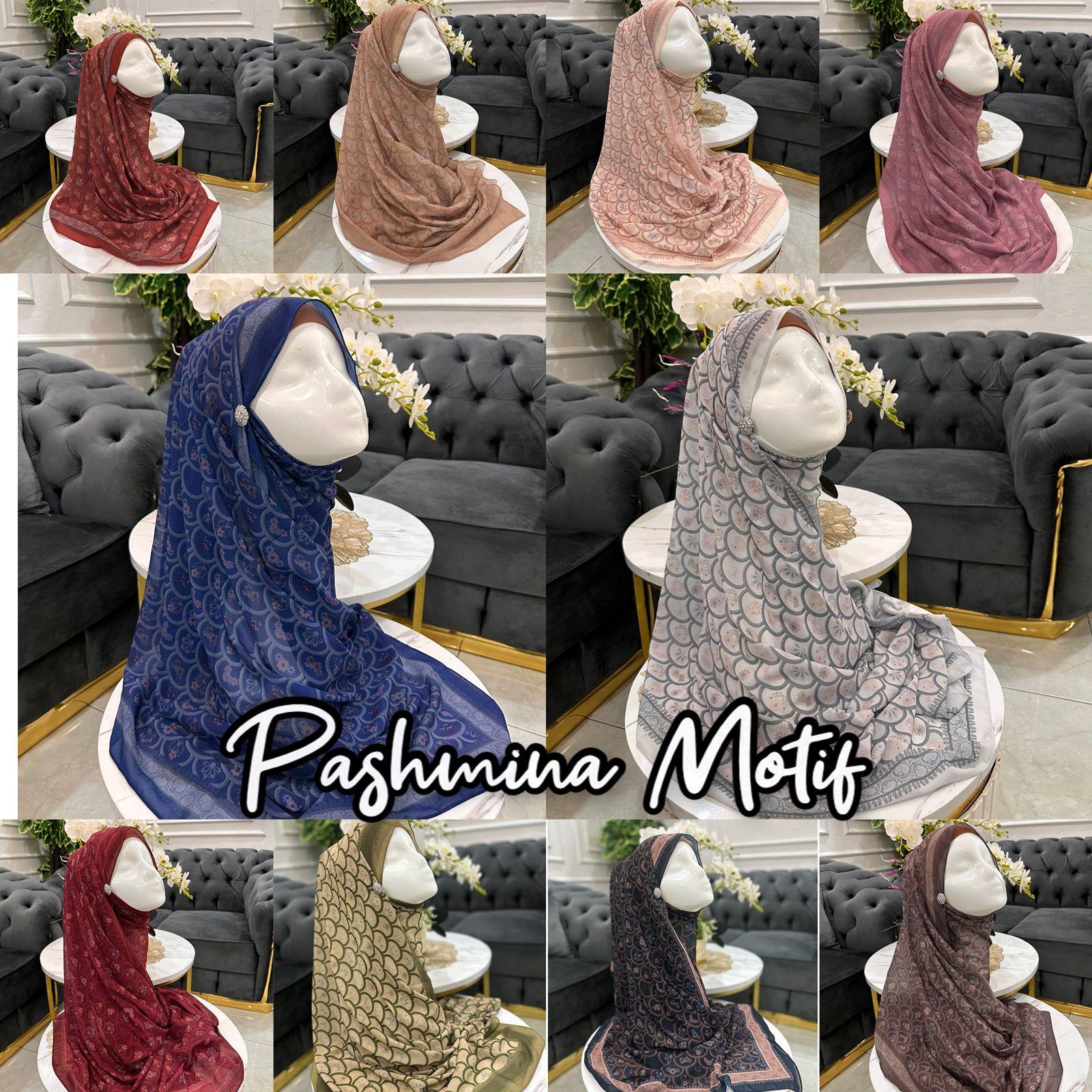 Pashmina Motif Printing Turkey Terbaru Hijab Motif Printing Turkey Dengan Pilihan Warna Cantik Dan Desain Elegan