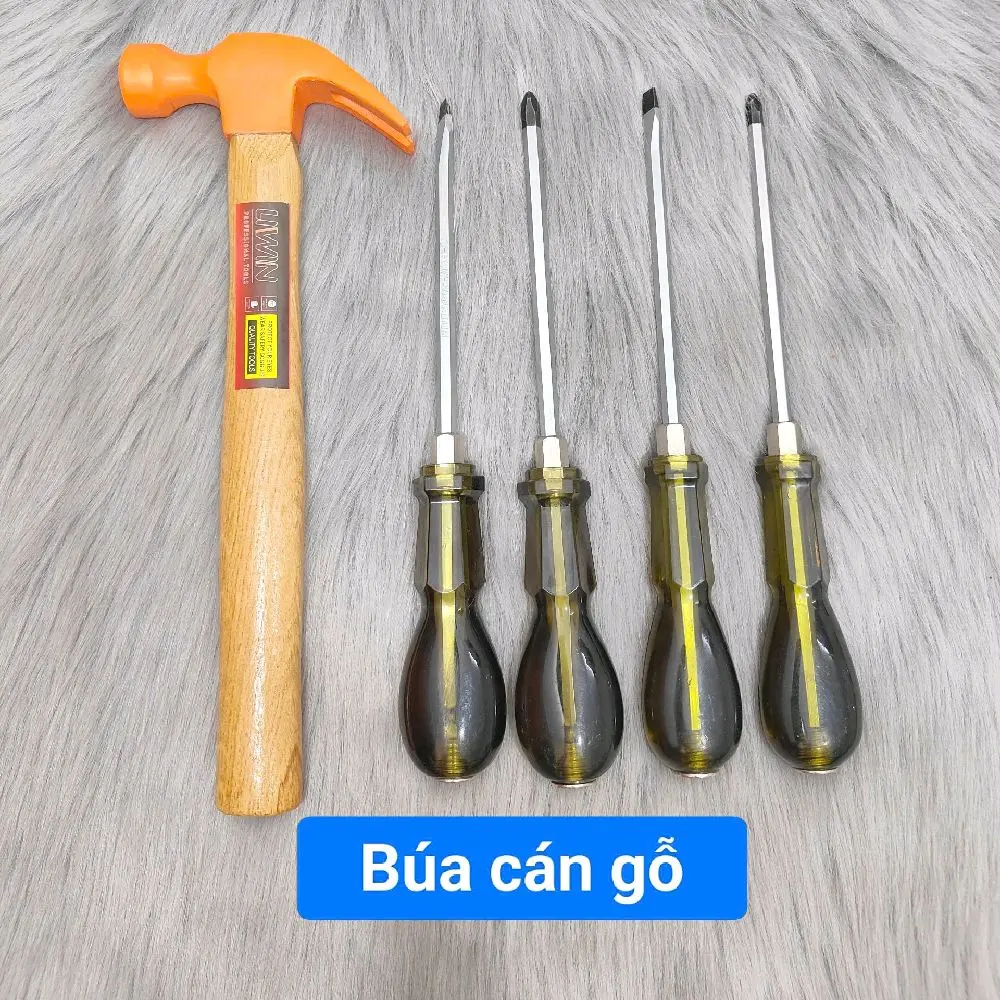 [TẶNG BÚA] Combo 4 cây tua vít đóng chất thép Cr-v, 2 cây 6 ly và 2 cây 8ly
