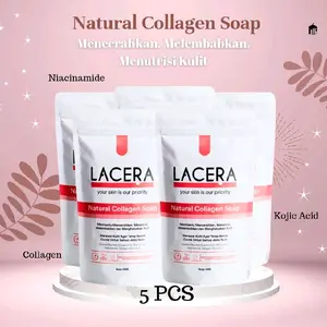 5 PCS - Lacera Natural Collagen Soap 100g Brightening Whitening Sabun Pencerah Wajah Badan