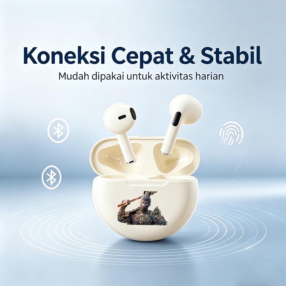 Black Myth Wukong Bluetooth TWS Earbuds Bluetooth 5.4 | Deep Bass Kuat • Baterai Tahan Lama • Panggilan Jernih • Cocok untuk Gaming, Travel, Olahraga & Panggilan Harian