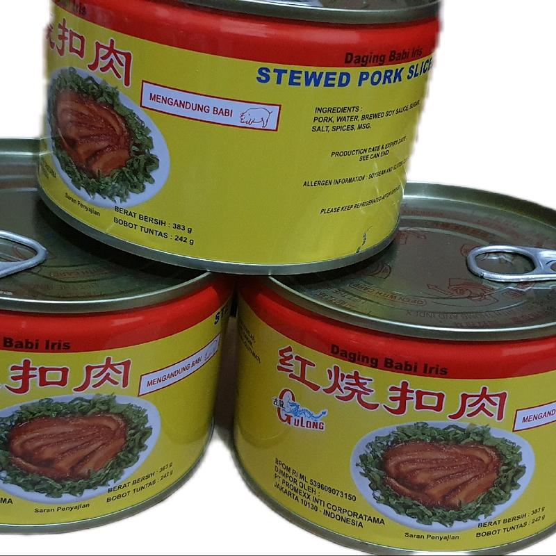 Gulong Stewed Pork Sliced/ Samcan Babi kaleng 383 gr Exp Baru 1