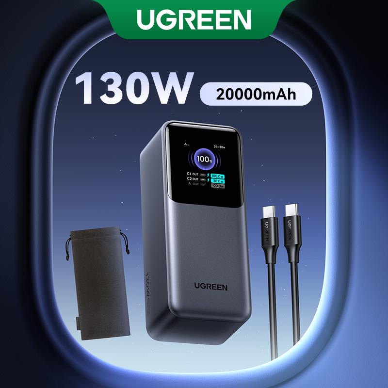 Pin Sạc Dự Phòng Máy Tính Xách Tay, UGREEN, 20000mAh / 12000mAh, Sạc Nhanh PD 100W / 130W, Tương Thích Với Dell, Lenovo, MacBook Air, Samsung S24, iPhone 16-8 Pro Max, Pixel, iPad, Xiaomi, Huawei, Bộ Chuyển Đổi Nguồn Điện Điện Thoại Di Động SKU: 35526