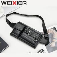 Gambar WEIXIER YB9557 Tas Selempang Pria Kulit Waistbag Anti Air - Brown dari Weixier Indonesia Kota Surabaya 3 Tokopedia