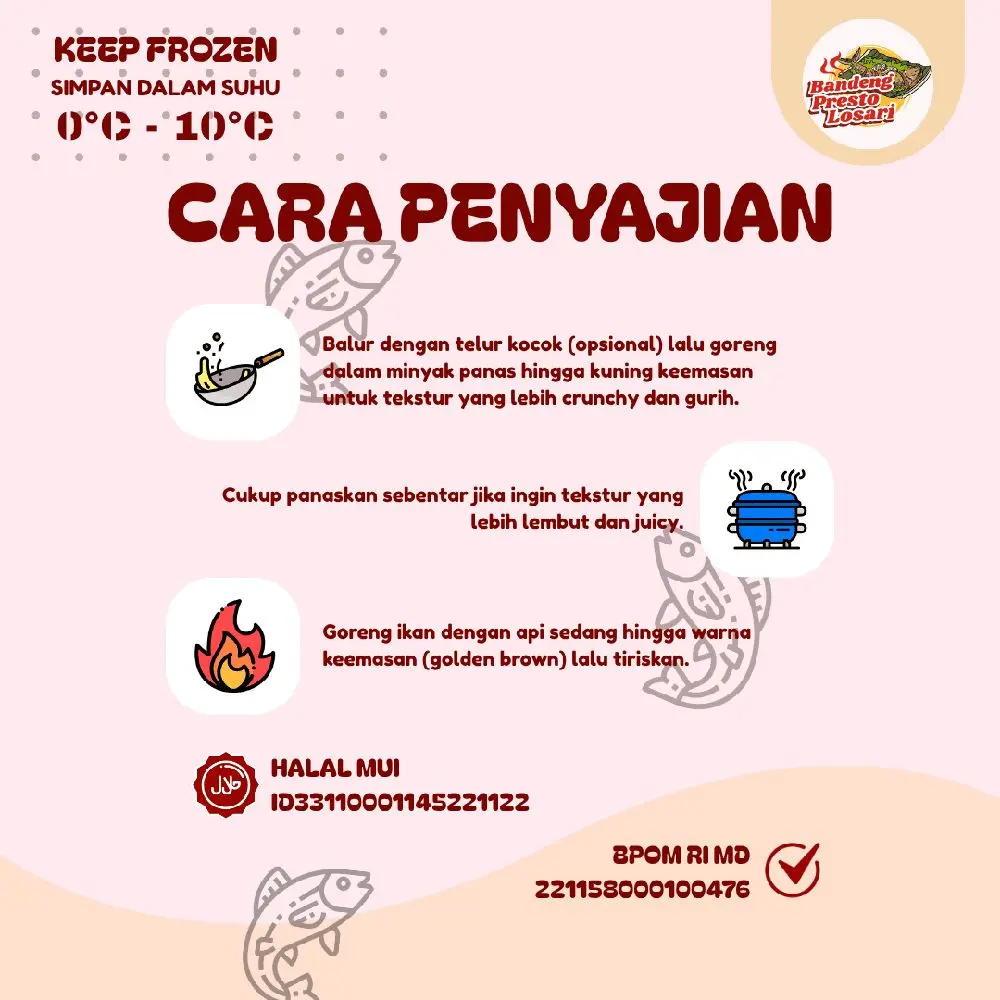 Bandeng Presto Losari Duri Lunak Isi 2 Ekor ±450gr Halal BPOM