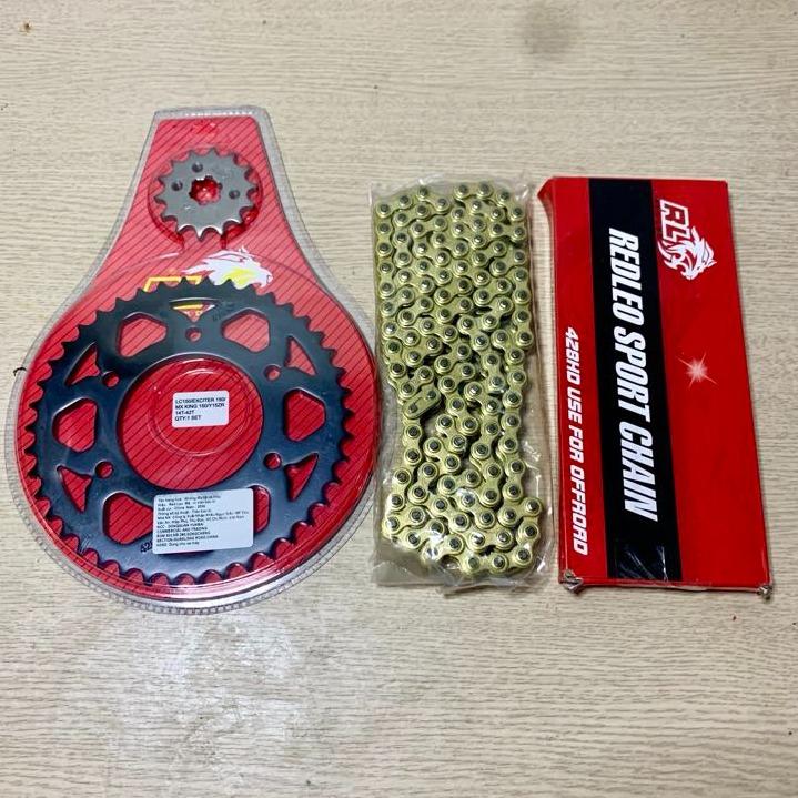  Nhông dĩa Redleo Sên Vàng HD Plus 10li gắn cho Ex135,150,155 Winner Raider Satria Sonic 