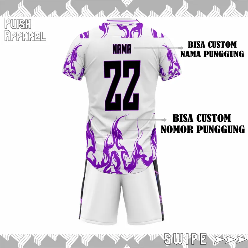 JERSEY FUTSAL SEPAKBOLA FLAMMING FREE CUSTOM NAME SET UNISEKS SPORT 7