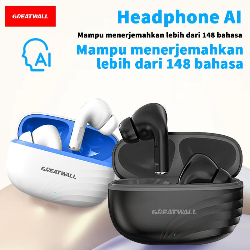 GREATWALL Headphone Bluetooth Nirkabel Baru 2026, Earbud Olahraga, Kompatibel dengan Ponsel iPhone dan Android