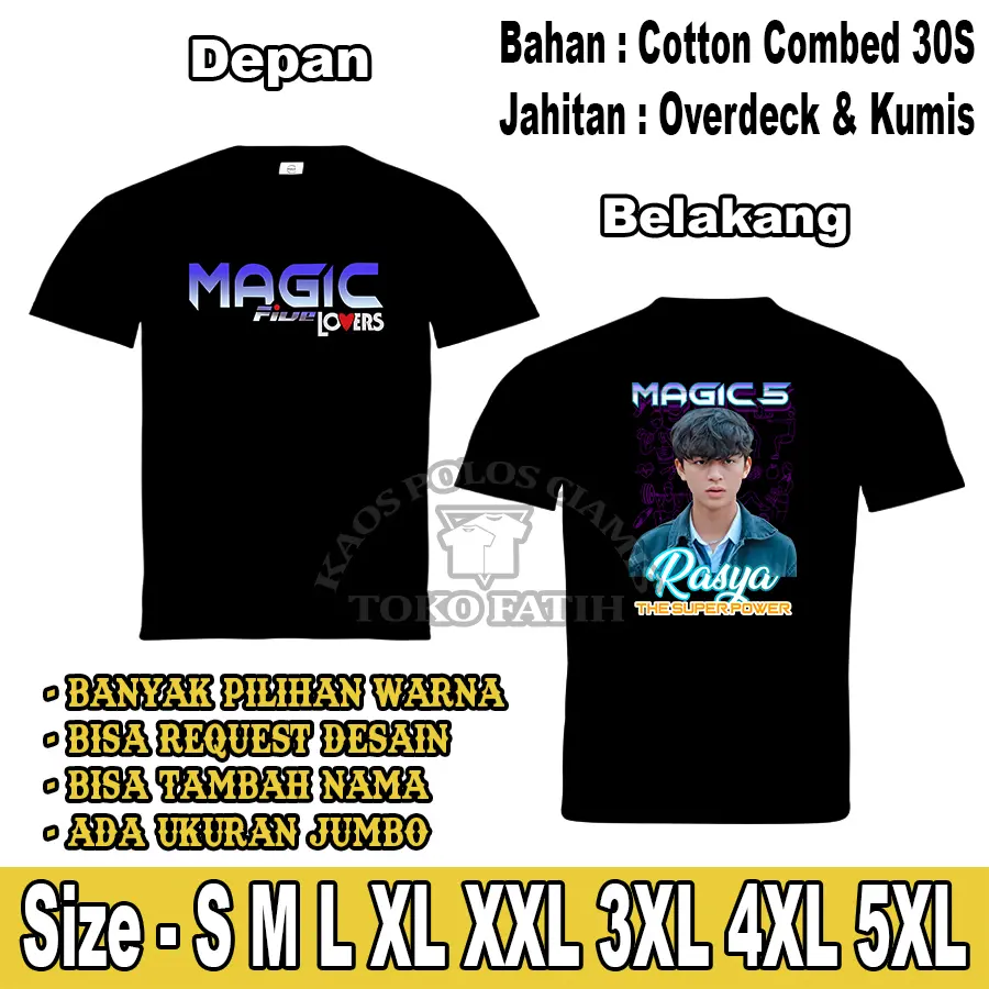 Kaos Dewasa Magic 5 Lovers Rasya The Super Power Lengan pendek Combed 30S