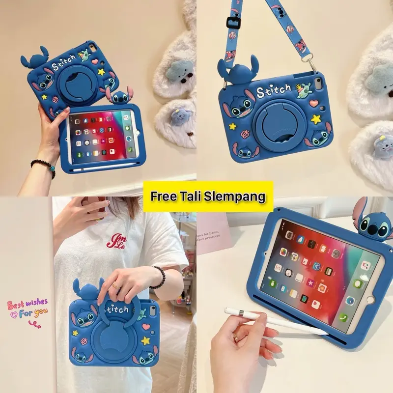 BONUS PEN STYLUS!! Case Lucu iPad Gen 10 10.9" iPad 7 8 9 10.2" iPad 5 6 Air 1 Air 2 Pro 9.7inch iPad Air3 Pro 10.5" iPad Mini 1 2 3 4 5 6 iPad Pro Air 4 Air 5 iPad Pro 11inch Silikon Stand Ring 360 Melody Lotso Kuromi Cinnamorol Astronout Plastik 8