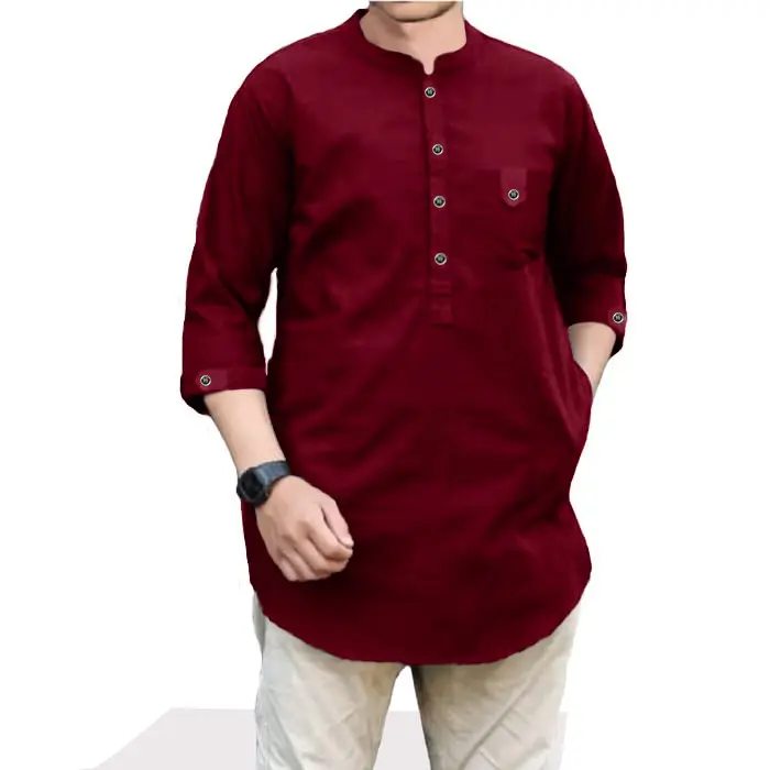 LM 27658 Kurta TRK Rami Baju Koko Pria Muslim Bahan Katun Rami Lengan 3/4 Tanggung Size M L XL XXL XXXL