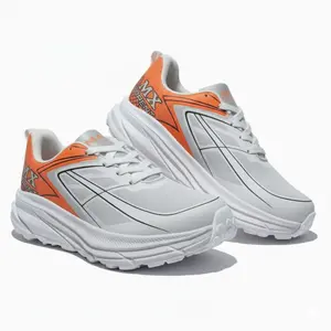 Sepatu Lari Putih dengan Detail Oranye Nyaman dan Tahan Lama untuk Aktivitas Harian Anda Outdoor Sepatu Ideal untuk Runners Running